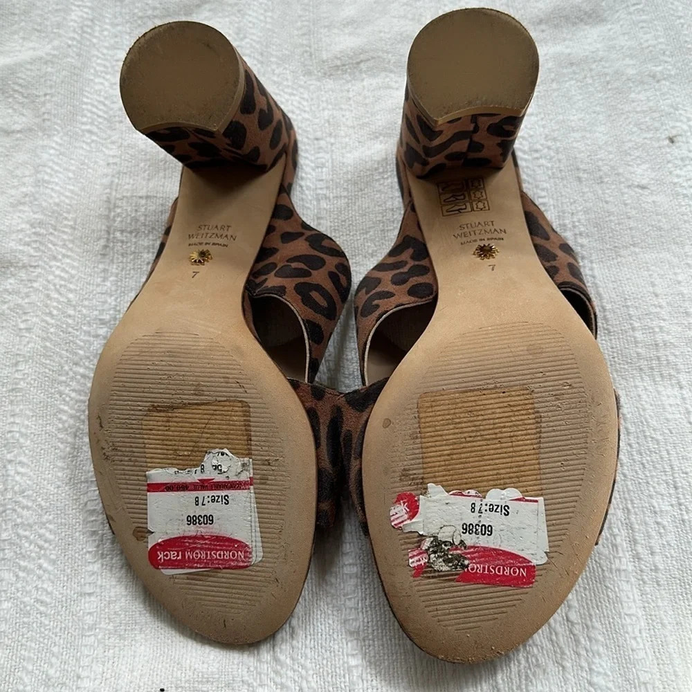 Sold on eBay Stuart Weitzman Animal Print Suede Sandals, Size 7, like new - Picture 5 of 8